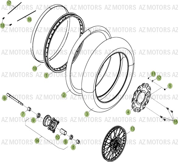 Roue Avant BETA Pièces Beta RR 50 MOTARD - 2014-2013-2012