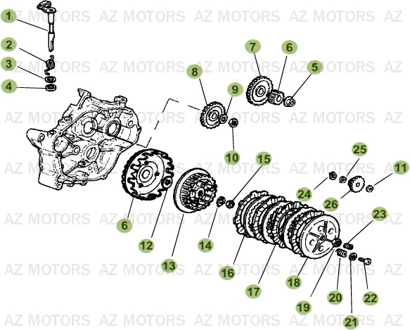 TRANSMISSION   EMBRAYAGE BETA 50 SM 12