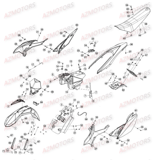 Carenages BETA Pièces Beta 50 Motard STANDARD - 2015