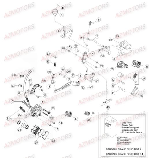 Freins BETA Pièces Beta 50 Motard STANDARD - 2015