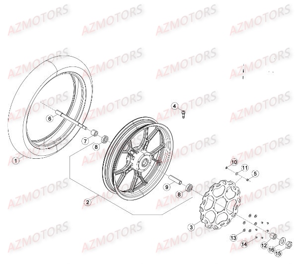 ROUE AVANT pour 50-SM-15