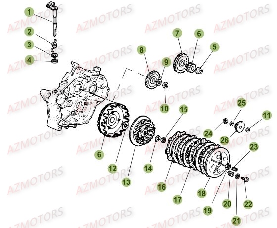 Transmission Embrayage BETA Pièces Beta 50 Motard STANDARD - 2015