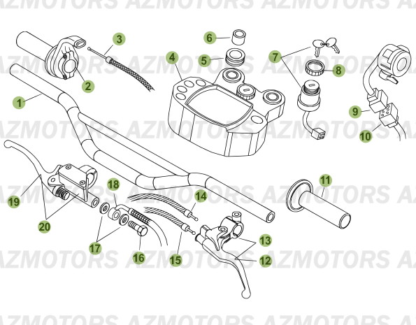 COMMANDES   GUIDON BETA 50 SM 2005 06