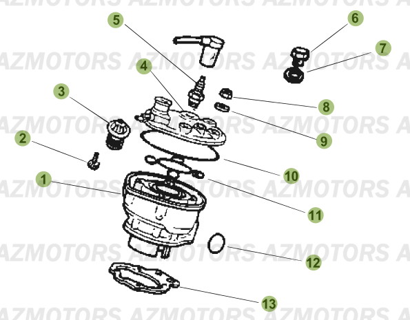 Cylindre   Culasse   Distribution BETA Pièces Beta RR 50 MOTARD - 2006-2005