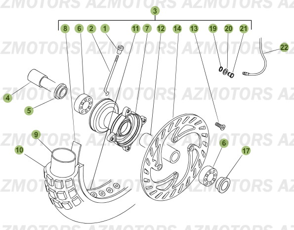 Roue Avant BETA Pièces Beta RR 50 MOTARD - 2006-2005