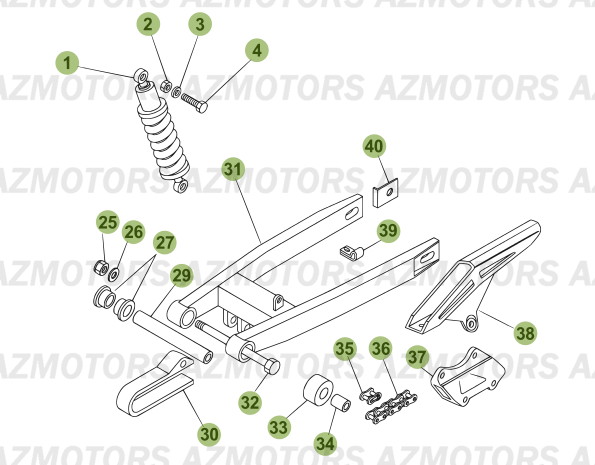 Suspensions Arrieres BETA Pièces Beta RR 50 MOTARD - 2006-2005