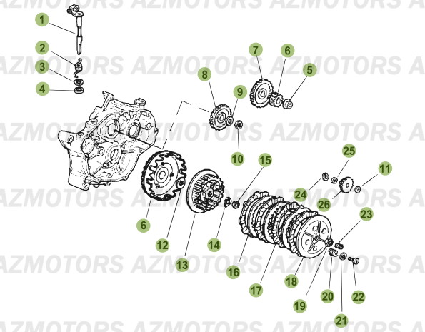 TRANSMISSION PRINCIPALE   EMBRAYAGE BETA 50 SM 2005 06