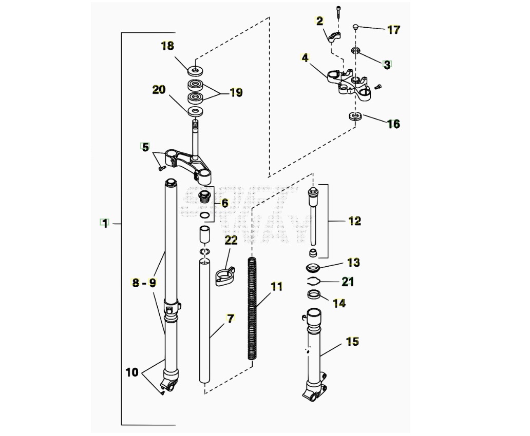 Fourche BETA Pièces Beta RR 50 MOTARD - 2011-2010