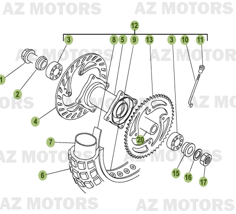 ROUE ARRIERE BETA 50 SM 2010 11