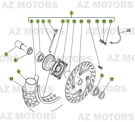 ROUE AVANT BETA Pièces BETA RR 50 MOTARD [2011-2010]