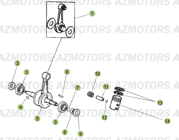 VILEBREQUIN   PISTON   CONTRE ARBRE BETA 50 SMRAC 07