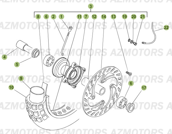 ROUE AVANT pour 50-SMRAC-08