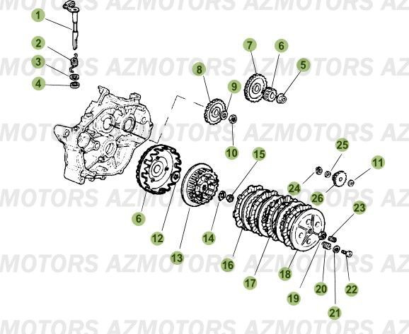 TRANSMISSION PRINCIPALE   EMBRAYAGE BETA 50 SMRAC 08