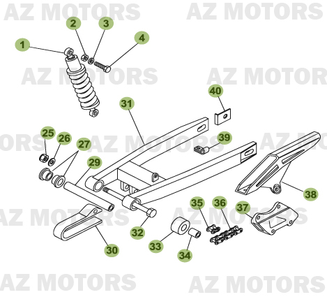 FOURCHE ARRIERE-SUSPENSION AR BETA Pièces BETA RR 50 MOTARD STD [2009]