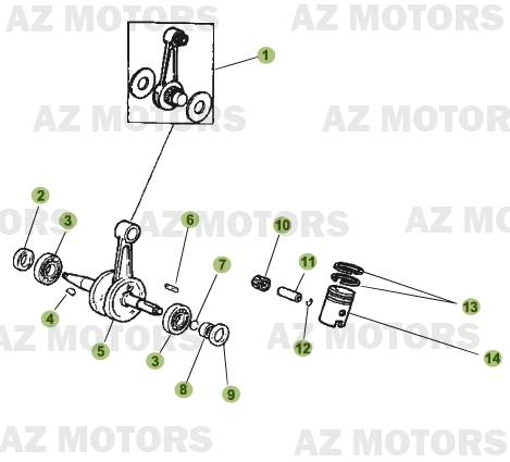 Vilebrequin Piston Contre Arbre BETA Pièces Beta 50 Motard STANDARD - 2009