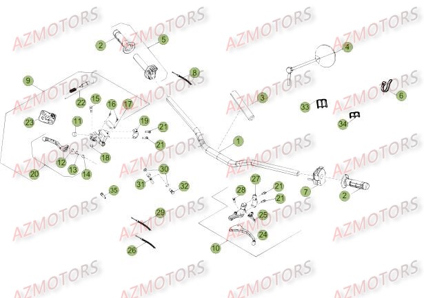 Commandes   Guidon BETA Pièces Beta 50 Motard STANDARD - 2013-2012