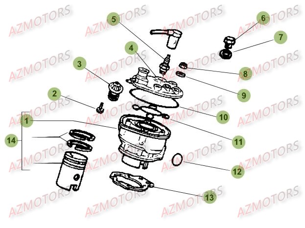 Cylindre   Culasse   Distribution BETA Pièces Beta 50 Motard STANDARD - 2013-2012