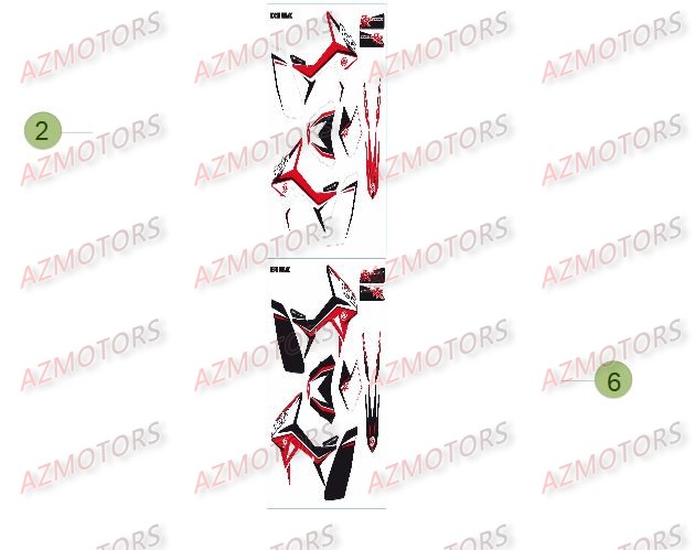 Decors Du No Serie 500001 A 501980 BETA Pièces Beta 50 Motard STANDARD - 2013-2012
