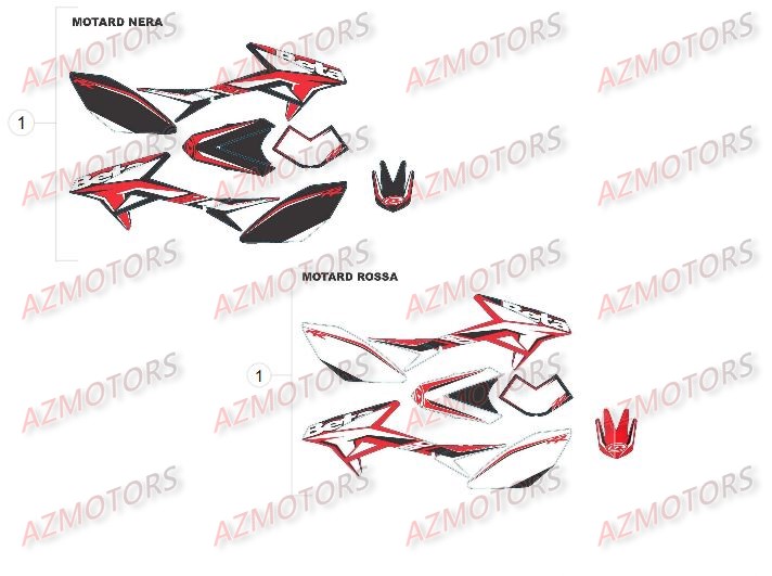 Decors Du No Serie 501981 A 599999 BETA Pièces Beta 50 Motard STANDARD - 2013-2012