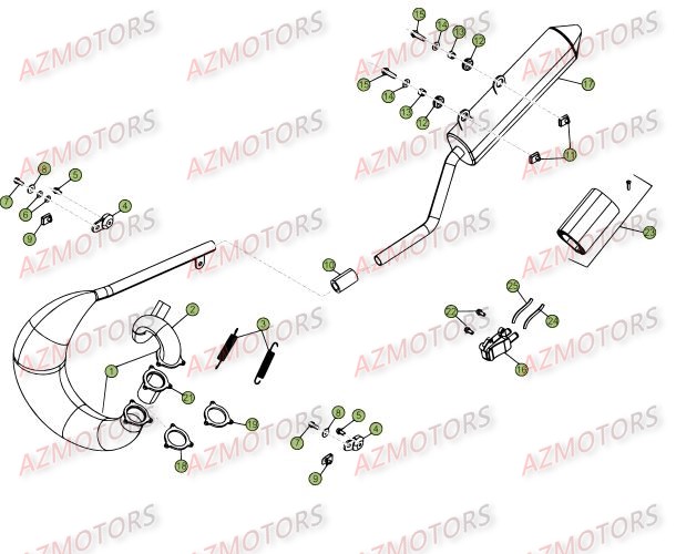 Echappement BETA Pièces Beta 50 Motard STANDARD - 2013-2012