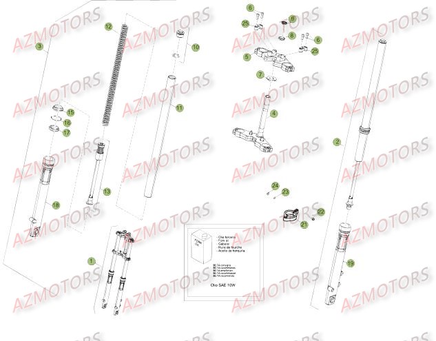 Fourche Du No Serie 500001 A 500170 BETA Pièces Beta 50 Motard STANDARD - 2013-2012