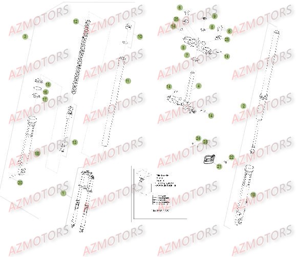 Fourche Du No Serie 501231 A 501544 BETA Pièces Beta 50 Motard STANDARD - 2013-2012