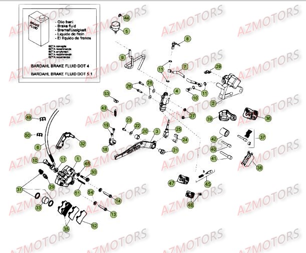 FREINS DU No SERIE 500171 A 501544 pour 50-SMSTD-12