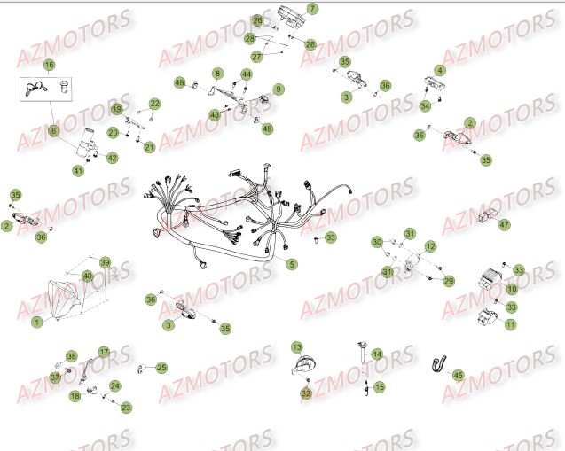 Installation Electrique Du No Serie 500736 A 501231 BETA Pièces Beta 50 Motard STANDARD - 2013-2012