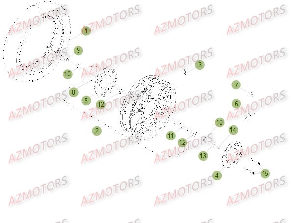 ROUE ARRIERE DU No SERIE 501232 A 599999 BETA 50 SMSTD 12