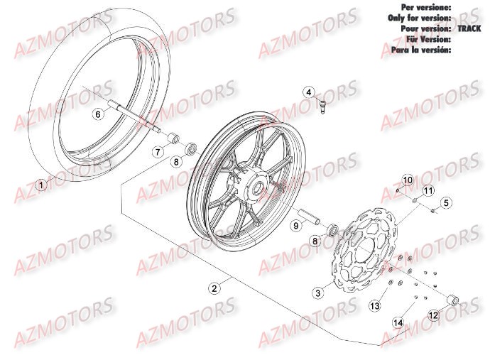 ROUE AVANT DU No SERIE 501232 A 501544 pour 50-SMSTD-12