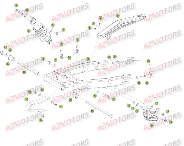 Suspension Arriere BETA Pièces Beta 50 Motard STANDARD - 2013-2012