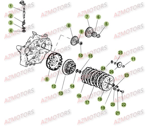 TRANSMISSION PRINCIPALE   EMBRAYAGE BETA 50 SMSTD 12