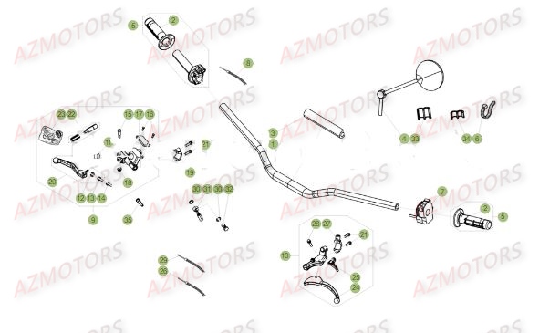 Commandes Guidon BETA Pièces Beta 50 Motard STANDARD - 2014