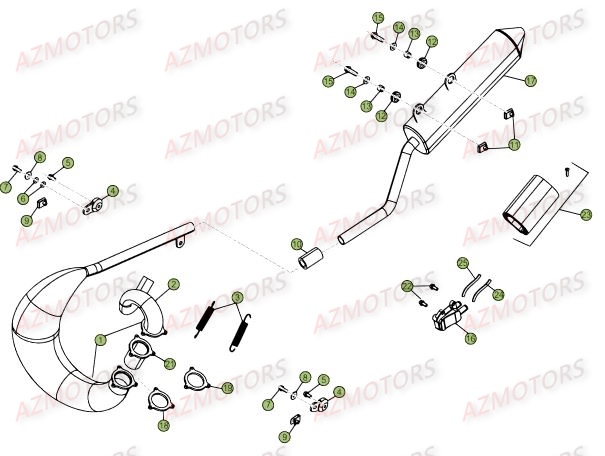 Echappement BETA Pièces Beta 50 Motard STANDARD - 2014