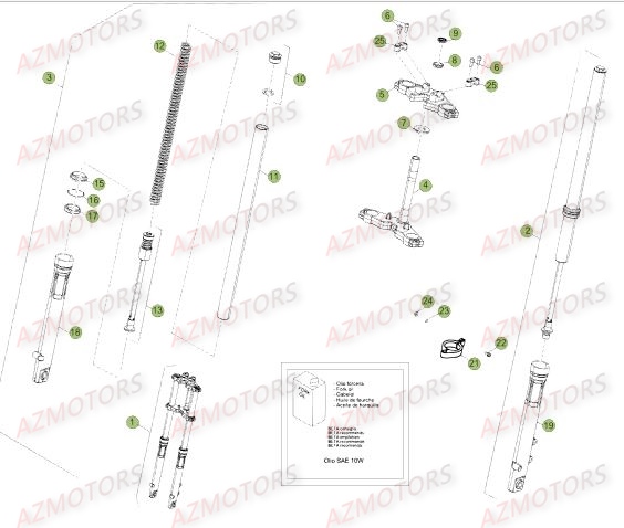 Fourche Du No Serie 500001 A 500170 BETA Pièces Beta 50 Motard STANDARD - 2014