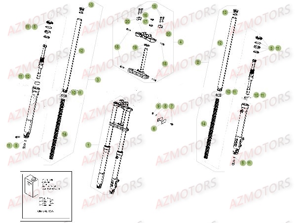 Fourche Du No Serie 501545 A 599999 BETA Pièces Beta 50 Motard STANDARD - 2014