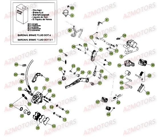 Frein Du No Serie 501545 A 599999 BETA Pièces Beta 50 Motard STANDARD - 2014