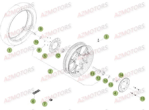 ROUE ARRIERE DU No SERIE 501981 A 599999 BETA 50 SMSTD 14