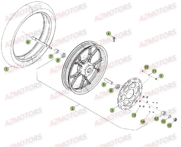 ROUE AVANT DU No SERIE 501545 A 501980 pour 50-SMSTD-14