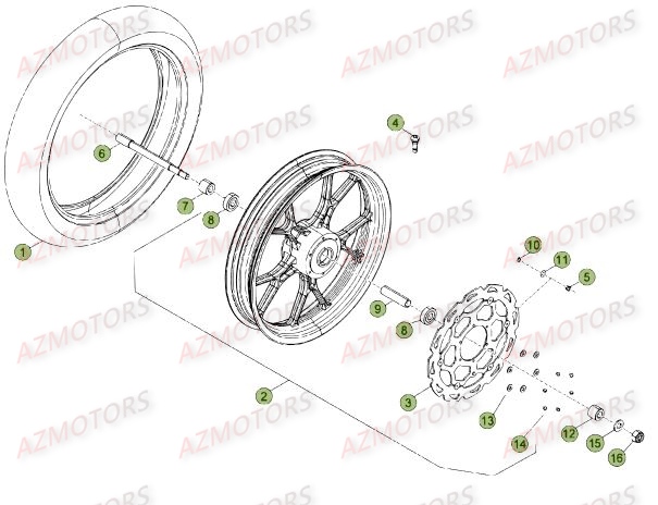 ROUE AVANT DU No SERIE 501981 A 599999 pour 50-SMSTD-14