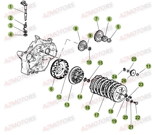 Transmission Embrayage BETA Pièces Beta 50 Motard STANDARD - 2014