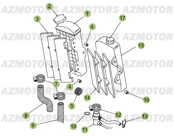 Installation De Refroidissement BETA Pièces Beta 50 Motard STANDARD - 2011-2010