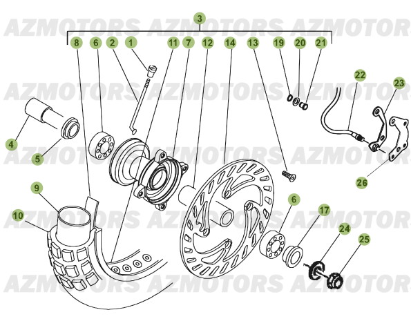 Roue Avant BETA Pièces Beta 50 Motard STANDARD - 2011-2010