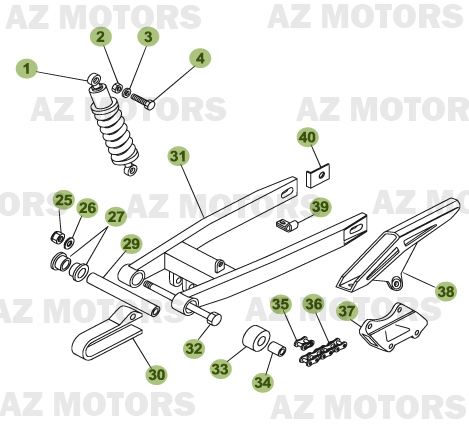 Fourche Arriere   Suspension Ar BETA Pièces Beta 50 Motard TRACK - 2008