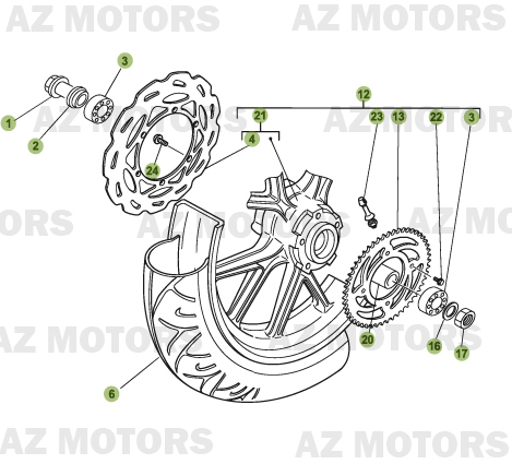 ROUE ARRIERE BETA 50 TRACK 08