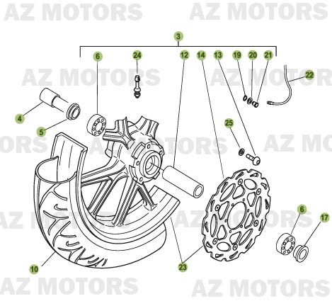 ROUE AVANT BETA Pièces BETA RR 50 MOTARD TRACK [2008]