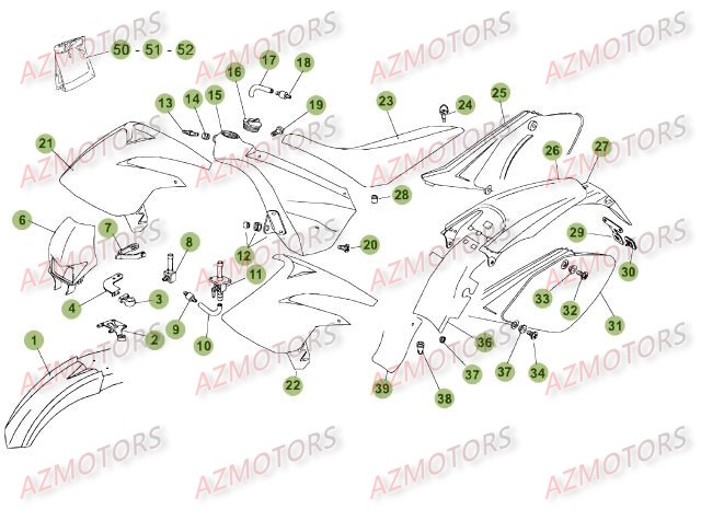 CARENAGES - RESERVOIR - SELLE BETA Pièces BETA RR 50 MOTARD TRACK [2009]