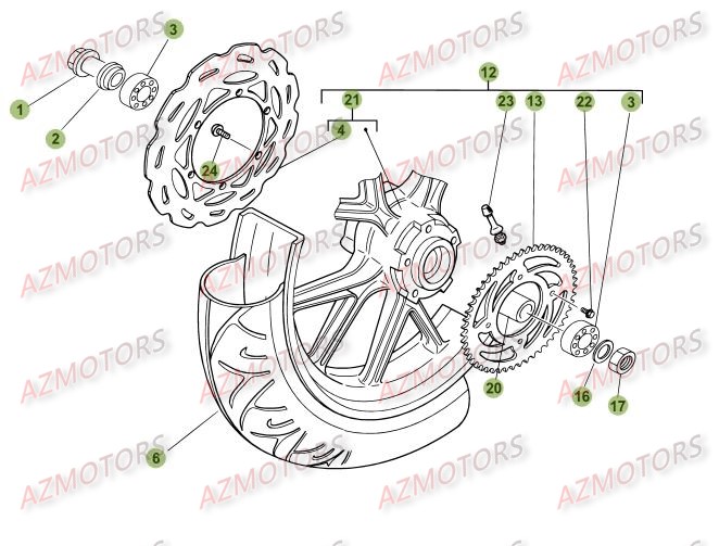 ROUE ARRIERE BETA 50 TRACK 09