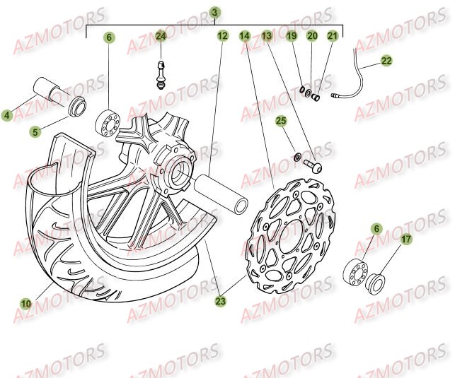Roue Avant BETA Pièces Beta 50 Motard TRACK - 2009
