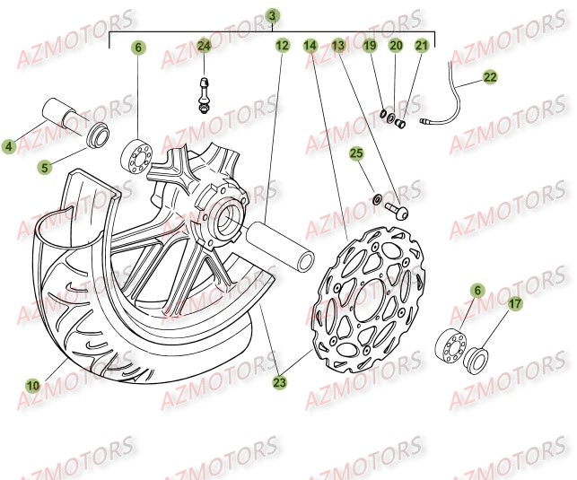 ROUE AVANT BETA Pièces BETA RR 50 MOTARD TRACK [2009]